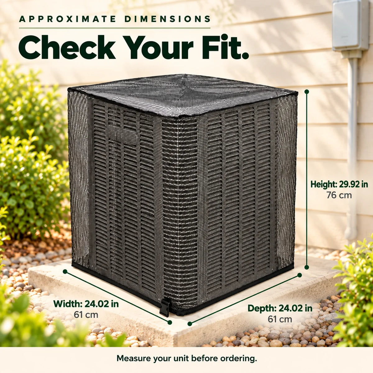 ❄️ Heavy-Duty Mesh AC Cover – All-Season Outdoor Protection