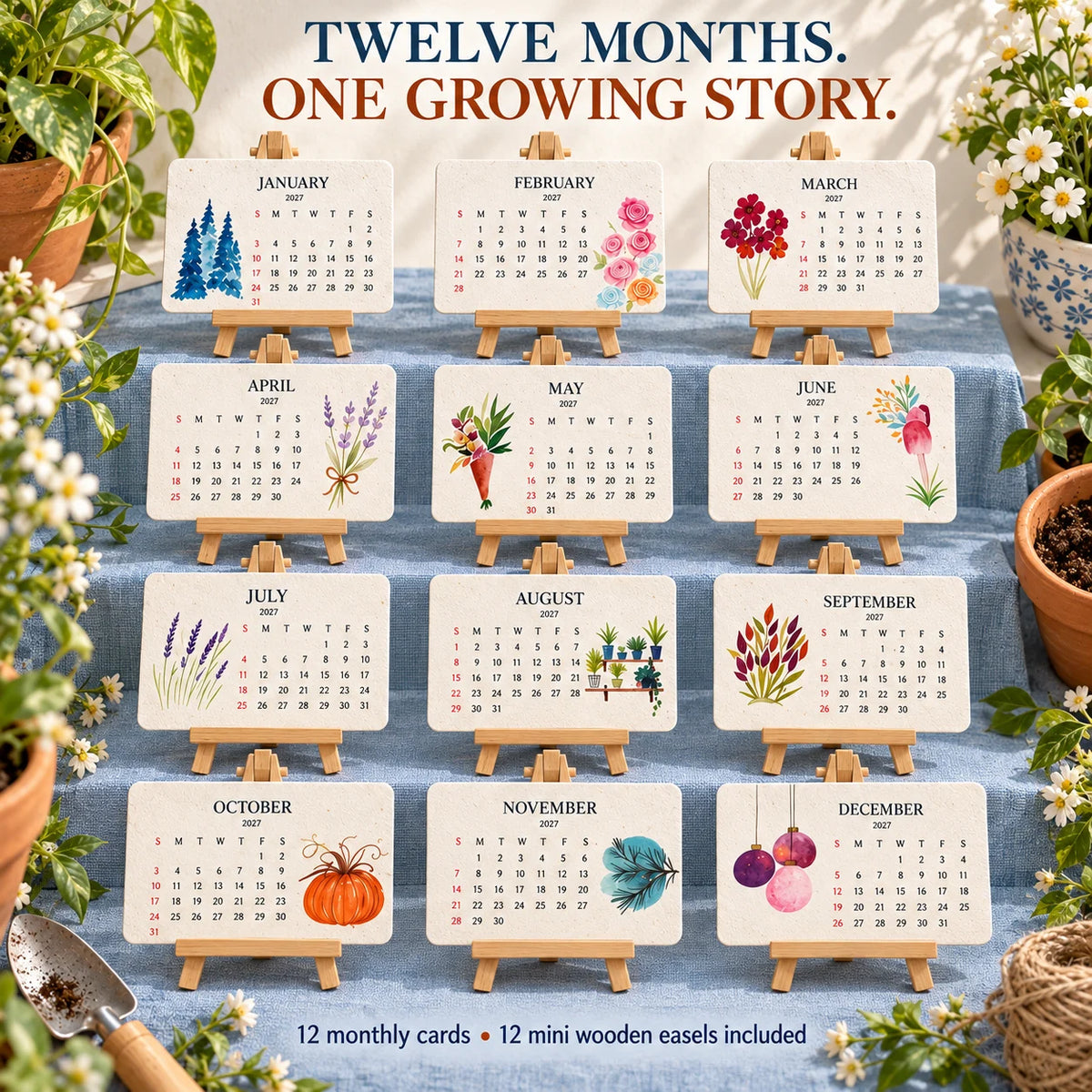 š±Eco-Friendly Plantable āTimelessā Seed Calendar 2027