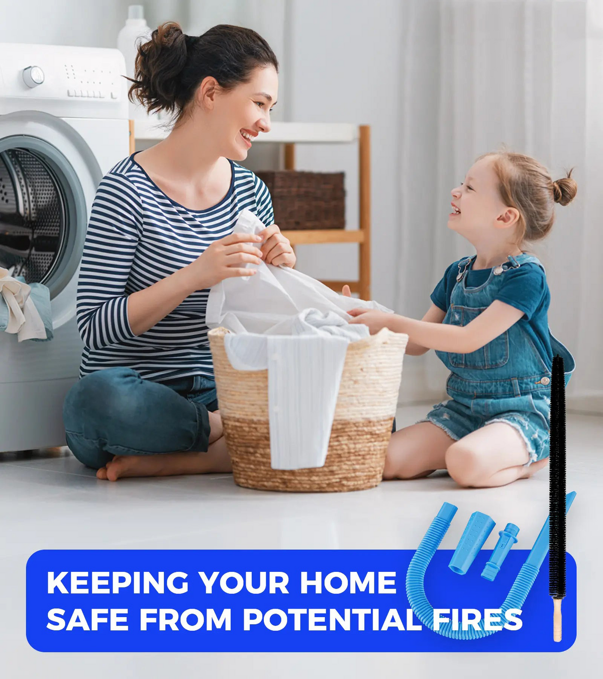 ⏰Limited Time Sales - save 49% OFF🧹 Dryer Vent Cleaner Kit – 2-Piece Lint Removal Brush & Vacuum Attachment 🌬️