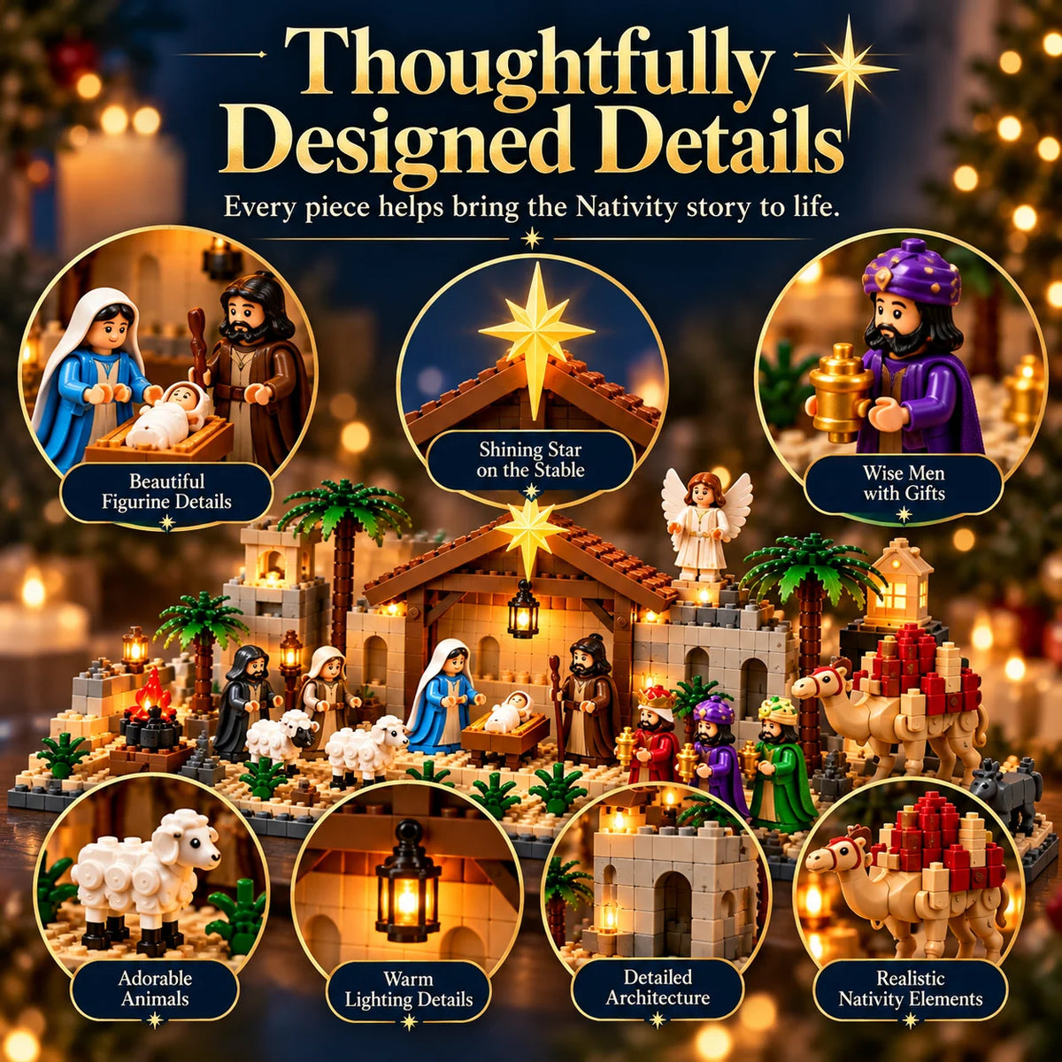✝️Nativity Advent Calendar – 24-Day Buildable Christmas Nativity Set✨