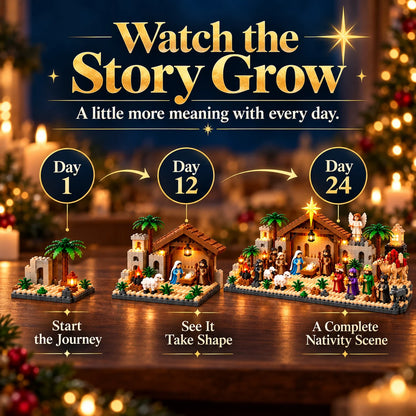 ✝️Nativity Advent Calendar – 24-Day Buildable Christmas Nativity Set✨