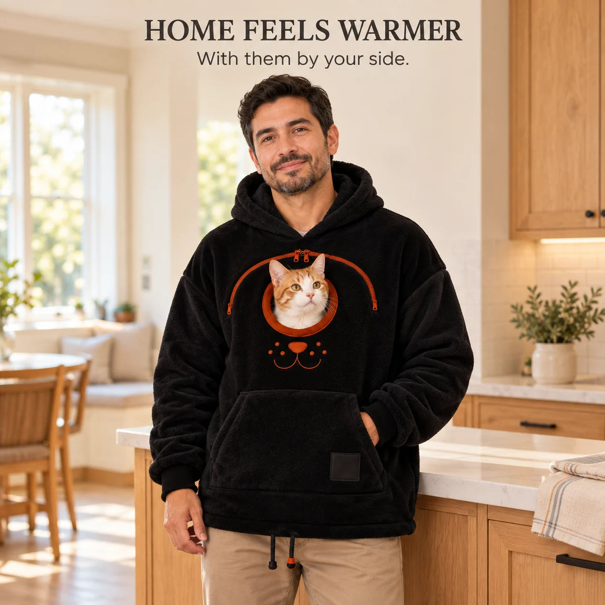 Cozy Pet Carrier Hoodie — Built-In Pouch for Cats & Small Dogs