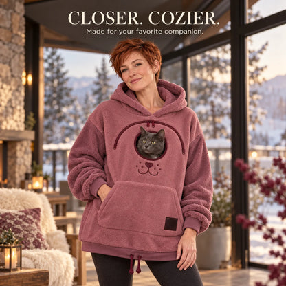 Cozy Pet Carrier Hoodie — Built-In Pouch for Cats & Small Dogs