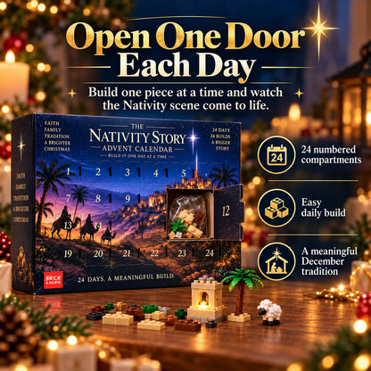 ✝️Nativity Advent Calendar – 24-Day Buildable Christmas Nativity Set✨