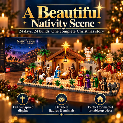 ✝️Nativity Advent Calendar – 24-Day Buildable Christmas Nativity Set✨