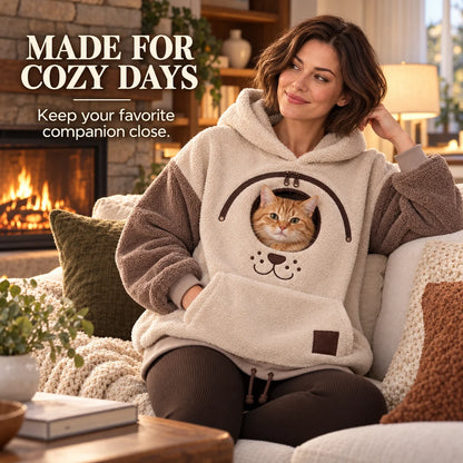 Cozy Pet Carrier Hoodie — Built-In Pouch for Cats & Small Dogs