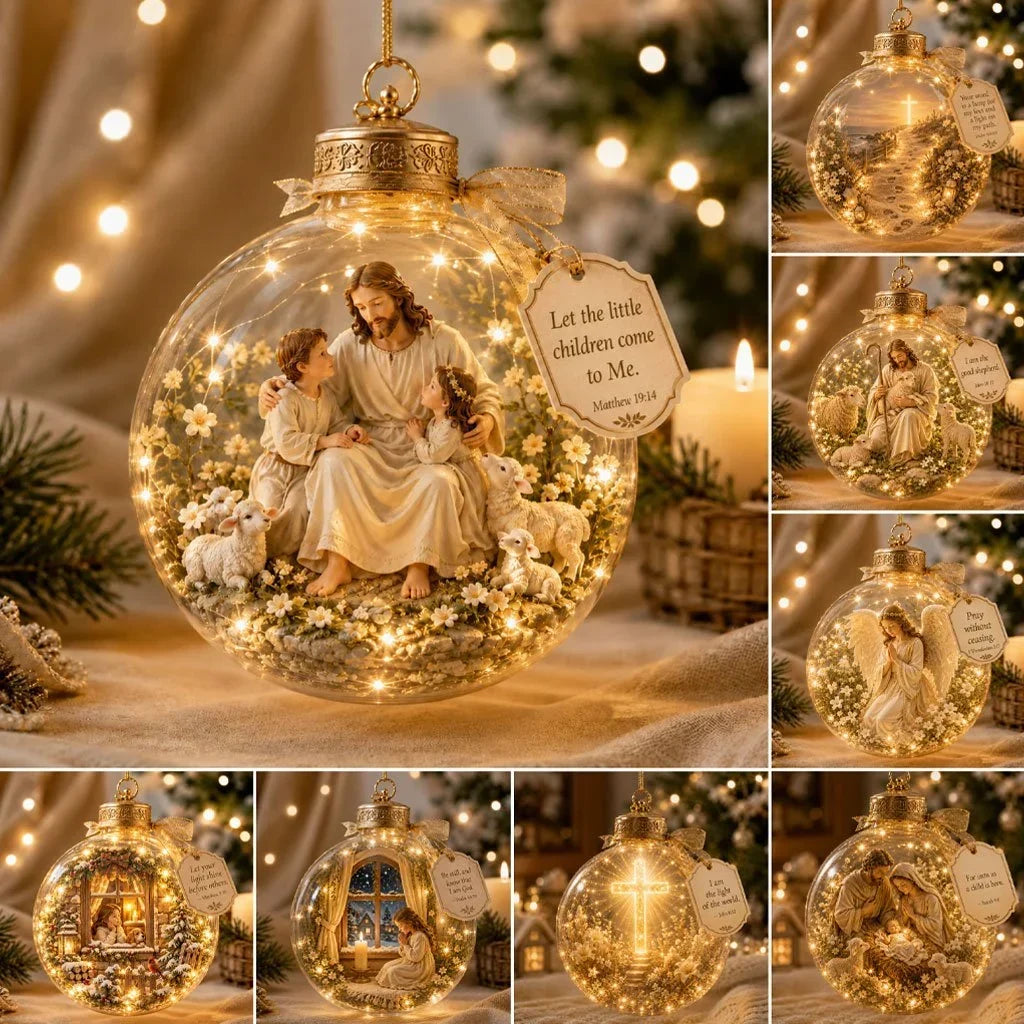 Illuminated Christian Scripture Keepsake Ornaments