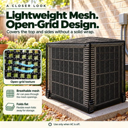 ❄️ Heavy-Duty Mesh AC Cover – All-Season Outdoor Protection