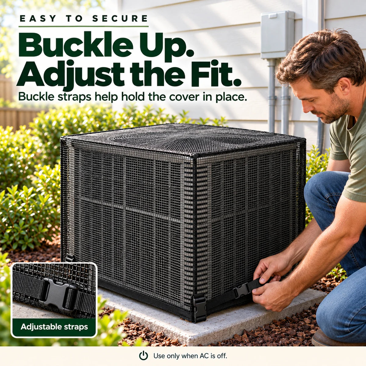 ❄️ Heavy-Duty Mesh AC Cover – All-Season Outdoor Protection