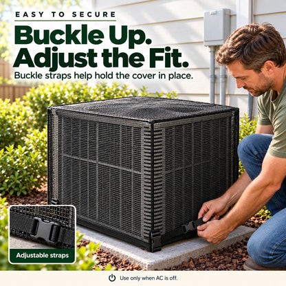 ❄️ Heavy-Duty Mesh AC Cover – All-Season Outdoor Protection