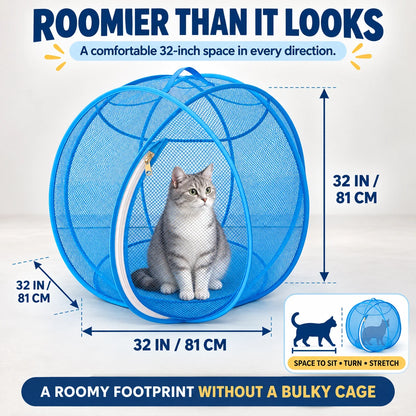 ⏳ Last Day 49% OFF – 🐱 Pop Up Cat Playpen | 32-Inch Breathable Mesh Enclosure for Indoor & Outdoor Use 🌿