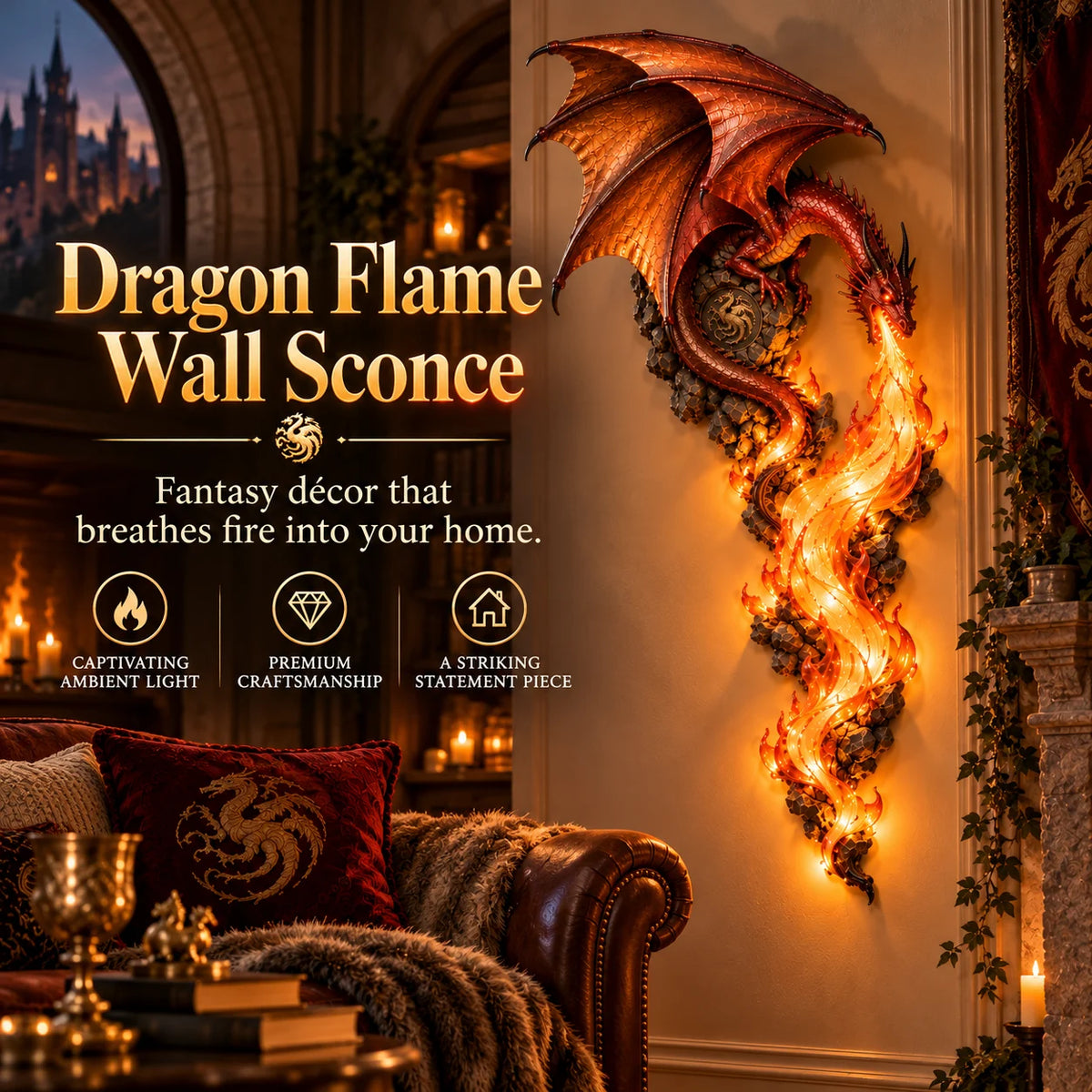 🐉Dragonfire GuardianM Wall Sconce-A Legendary Flame Awakens On Your Wall