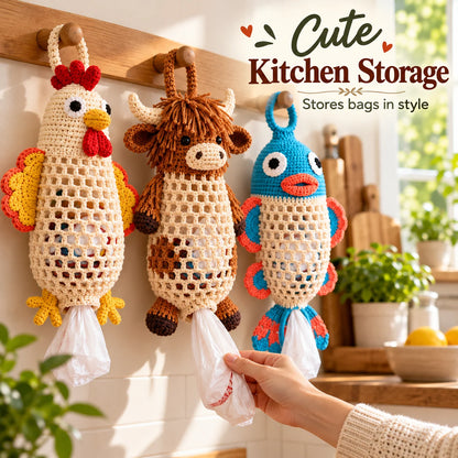 Crochet Animal Bag Holder DIY Kit – Cute & Functional Hanging Storage Craft Kit