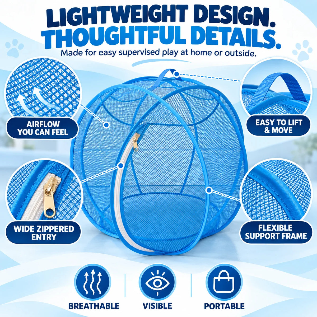 ⏳ Last Day 49% OFF – 🐱 Pop Up Cat Playpen | 32-Inch Breathable Mesh Enclosure for Indoor & Outdoor Use 🌿