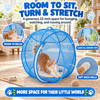 ⏳ Last Day 49% OFF – 🐱 Pop Up Cat Playpen | 32-Inch Breathable Mesh Enclosure for Indoor & Outdoor Use 🌿