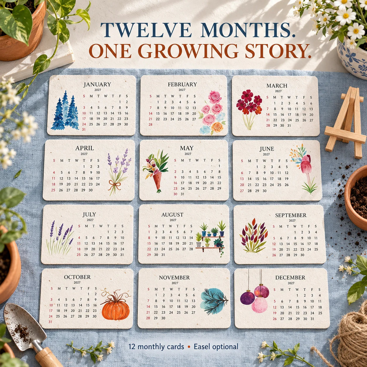 🌱Eco-Friendly Plantable “Timeless” Seed Calendar 2027