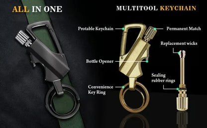 3-in-1 EDC Permanent Match Keychain: Never Run Out of Fire