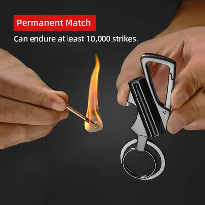 3-in-1 EDC Permanent Match Keychain: Never Run Out of Fire