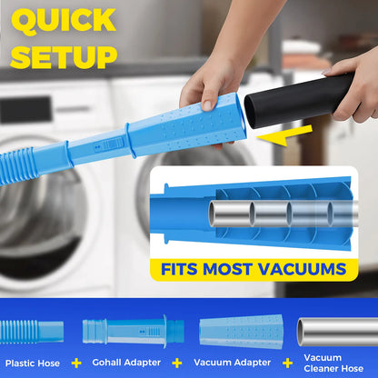 ⏰Limited Time Sales - save 49% OFF🧹 Dryer Vent Cleaner Kit – 2-Piece Lint Removal Brush & Vacuum Attachment 🌬️