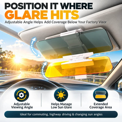 🎁2-in-1 Day & Night Anti-Glare Car Sun Visor Extender