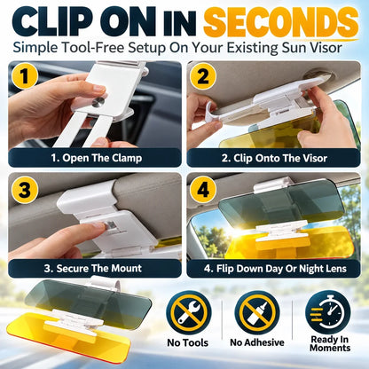 🎁2-in-1 Day & Night Anti-Glare Car Sun Visor Extender