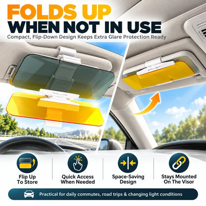 🎁2-in-1 Day & Night Anti-Glare Car Sun Visor Extender