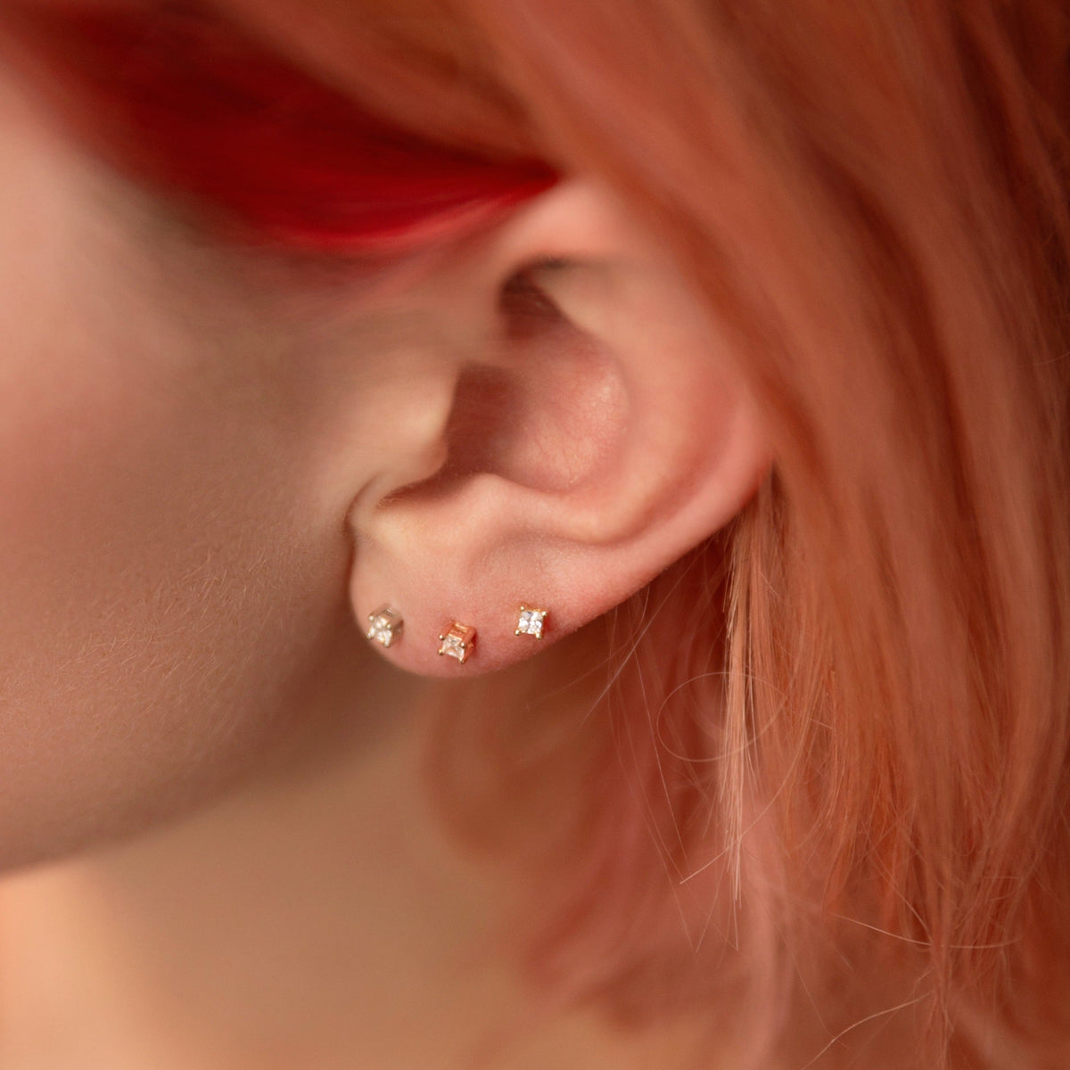 Princess Cut Earrings in Rose Gold - The Perfect Gift for A Special Someone