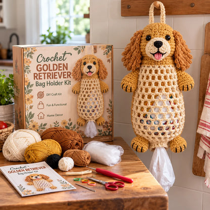 Crochet Animal Bag Holder DIY Kit – Cute & Functional Hanging Storage Craft Kit