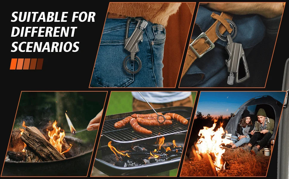 3-in-1 EDC Permanent Match Keychain: Never Run Out of Fire