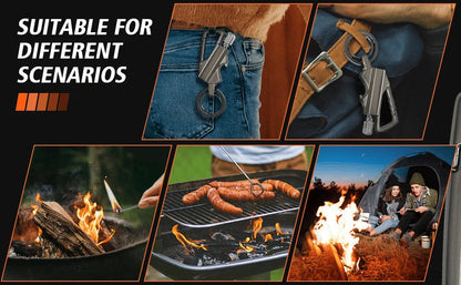 3-in-1 EDC Permanent Match Keychain: Never Run Out of Fire