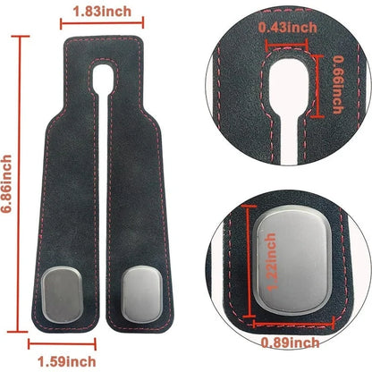 Leather Car Seat Headrest Hooks – Double Metal Purse & Bag Hangers