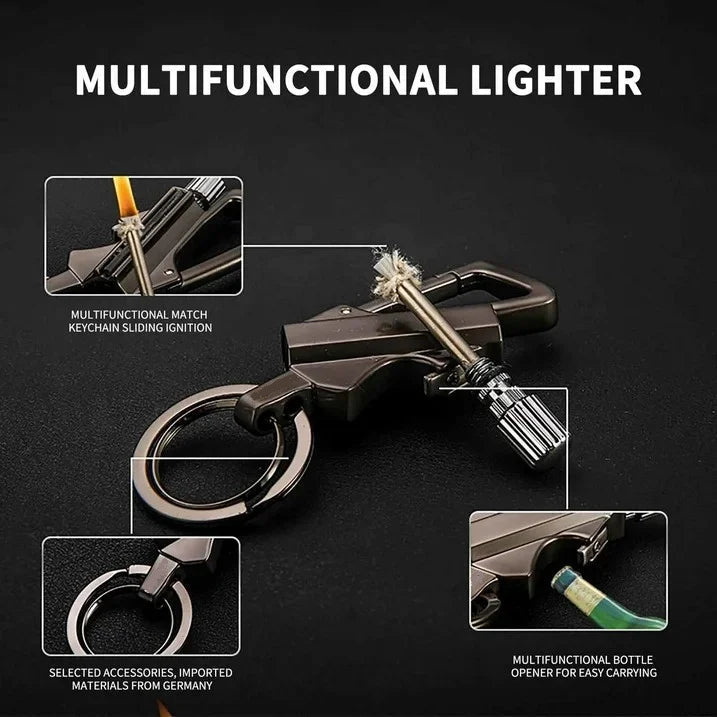 3-in-1 EDC Permanent Match Keychain: Never Run Out of Fire