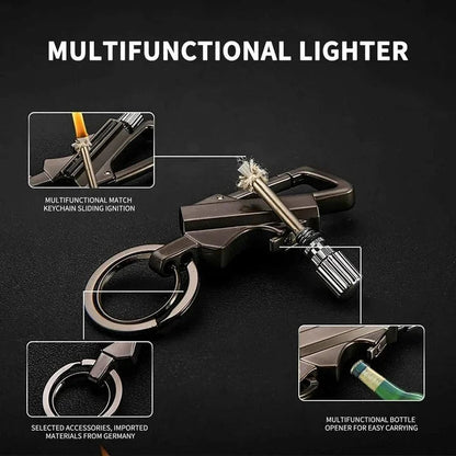 3-in-1 EDC Permanent Match Keychain: Never Run Out of Fire