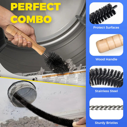 ⏰Limited Time Sales - save 49% OFF🧹 Dryer Vent Cleaner Kit – 2-Piece Lint Removal Brush & Vacuum Attachment 🌬️